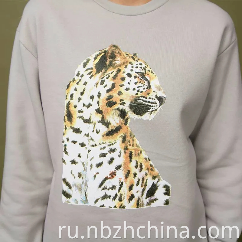 Womens Leopard Rubber Print Pullover
